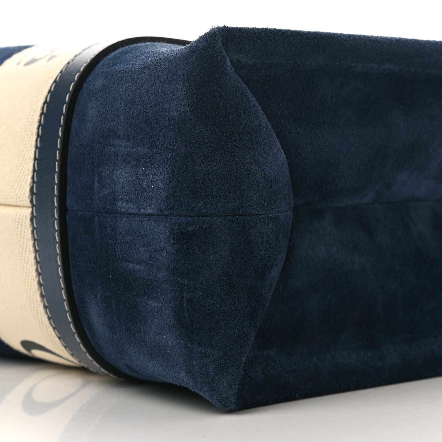 Suede Calfskin Medium Woody Ribbon Tote Navy