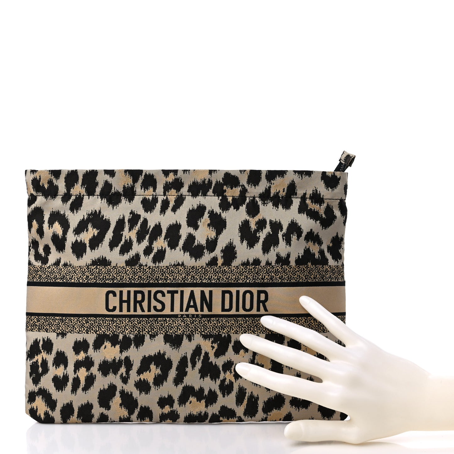 Canvas Embroidered Mizza Diortravel Zipped Pouch