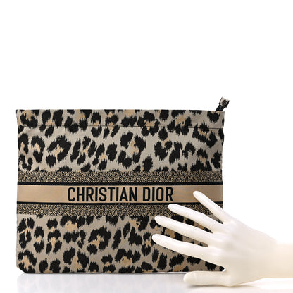Christian Dior Canvas Embroidered Mizza Diortravel Zipped Pouch 2 of 9
