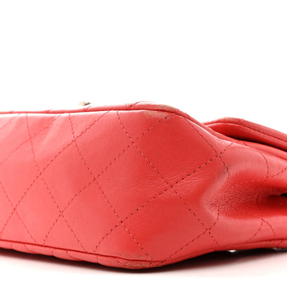 Chanel Lambskin Quilted Mini Rectangular Flap Coral 10 of 17