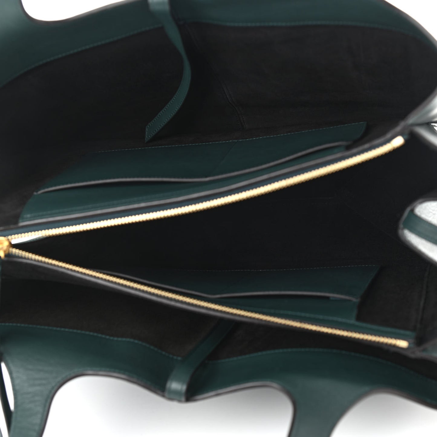 Smooth Calfskin Medium Tri-Fold Bag Bottle Green