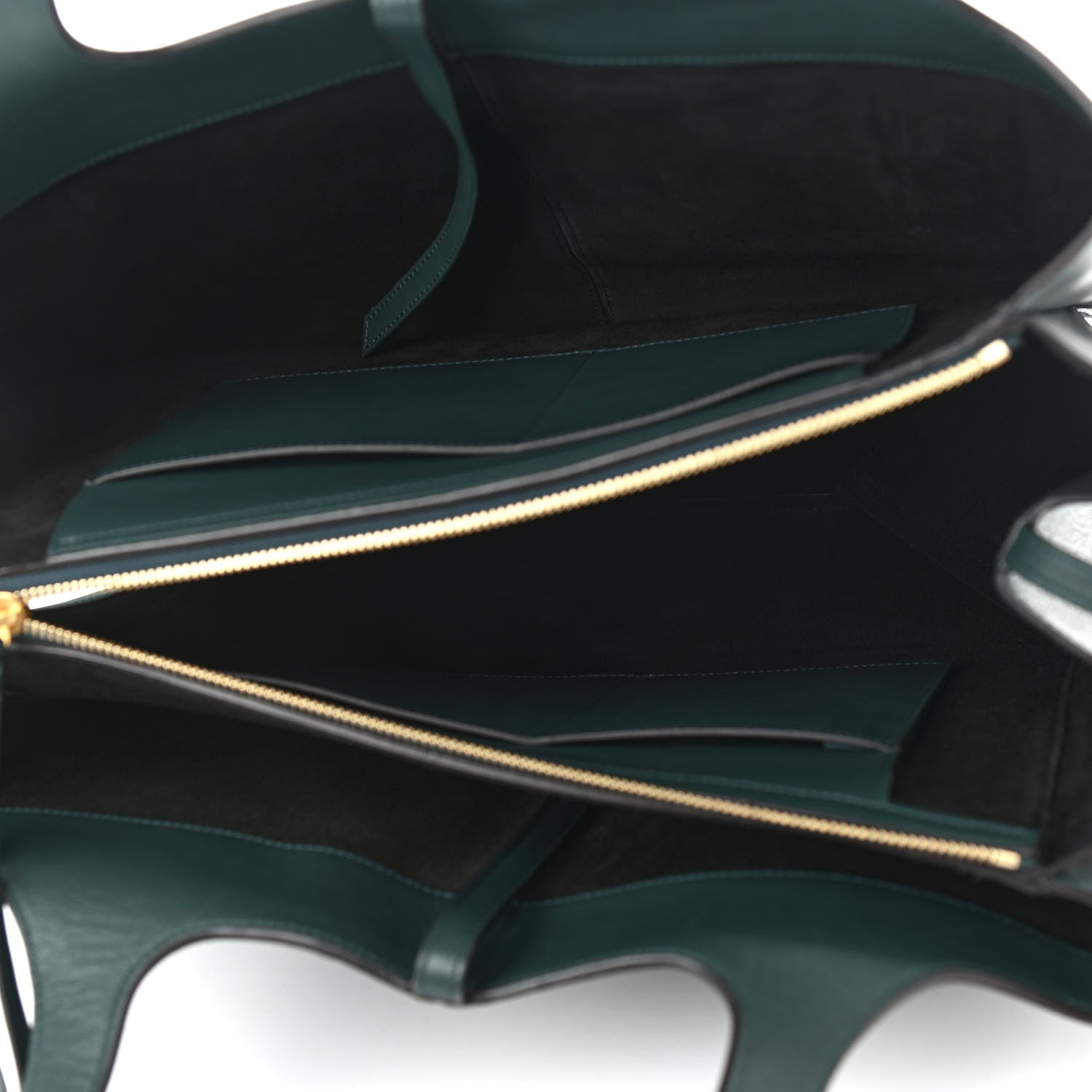 Celine Smooth Calfskin Medium Tri-Fold Bag Bottle Green 5 of 15