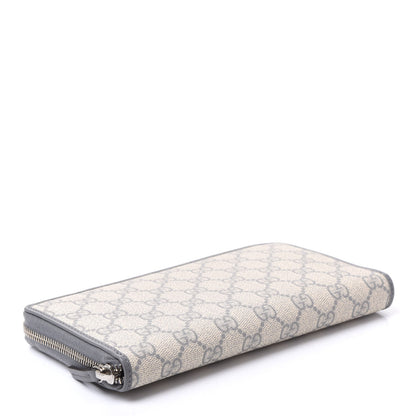 Gucci GG Supreme Monogram Zip Around Organizer Wallet Ecru Grigio 3 of 8