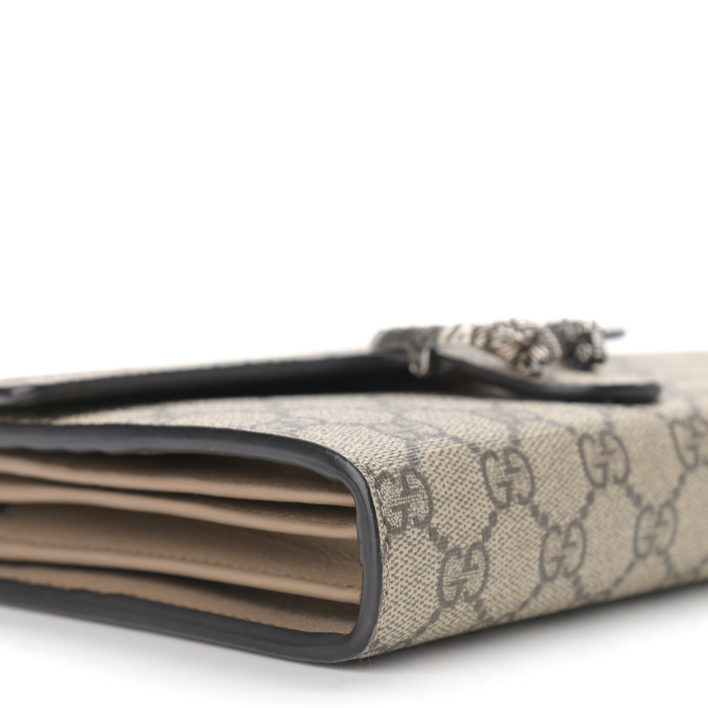 GG Supreme Monogram Mini Dionysus Chain Wallet Beige Taupe