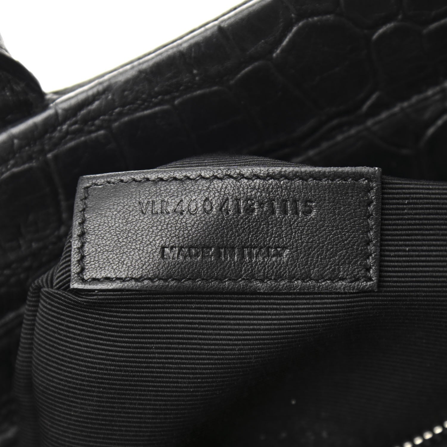 Saint Laurent Calfskin Crocodile Embossed Small Cabas Rive Gauche Black 6 of 10