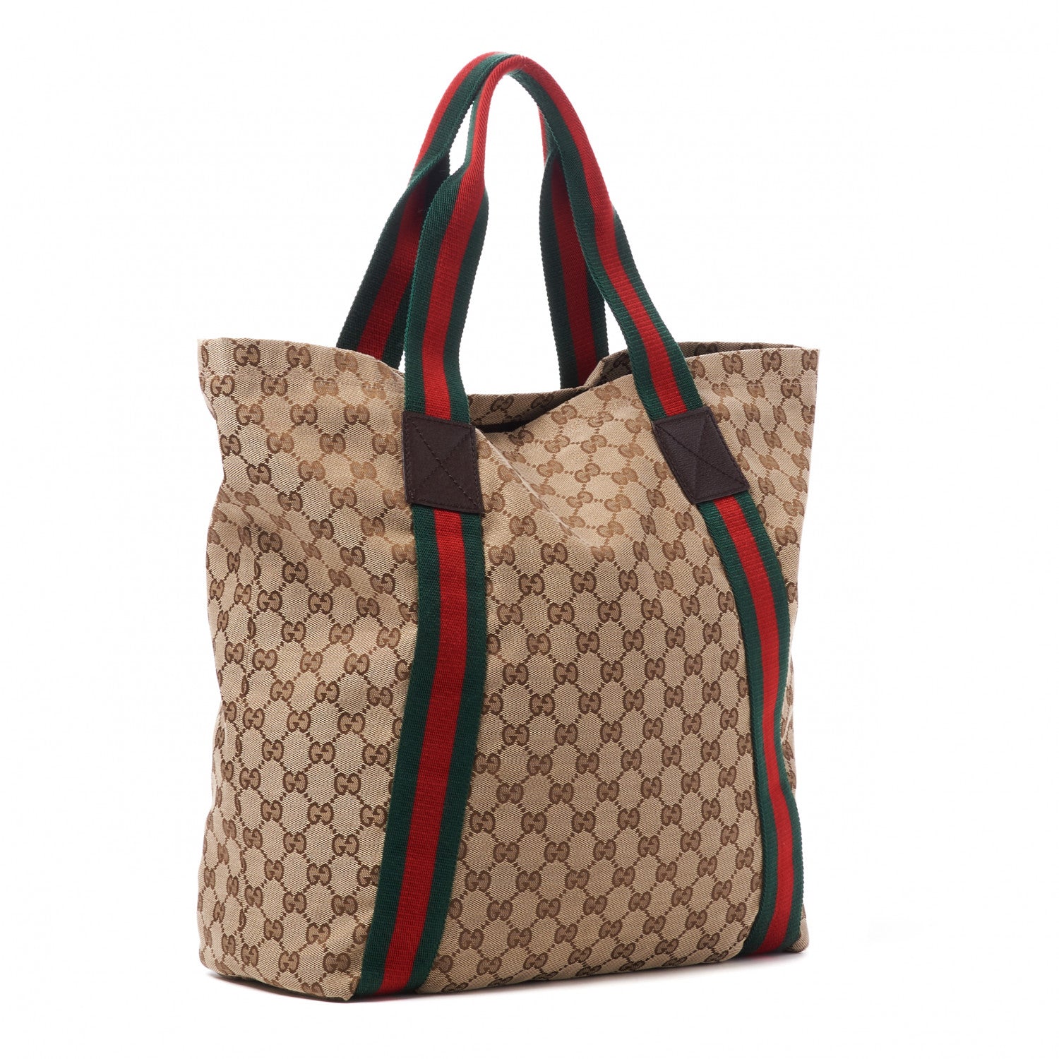 Gucci GG Monogram Medium Web Handle Vertical Tote Dark Brown 3 of 10