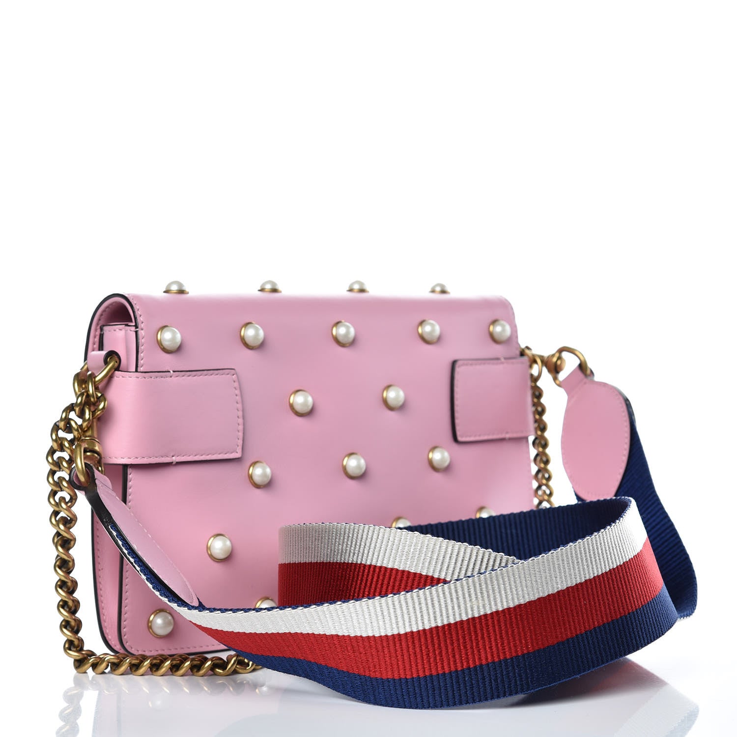 Gucci Nappa Pearl Studded Mini Queen Margaret Broadway Shoulder Bag Sugar Pink 3 of 13
