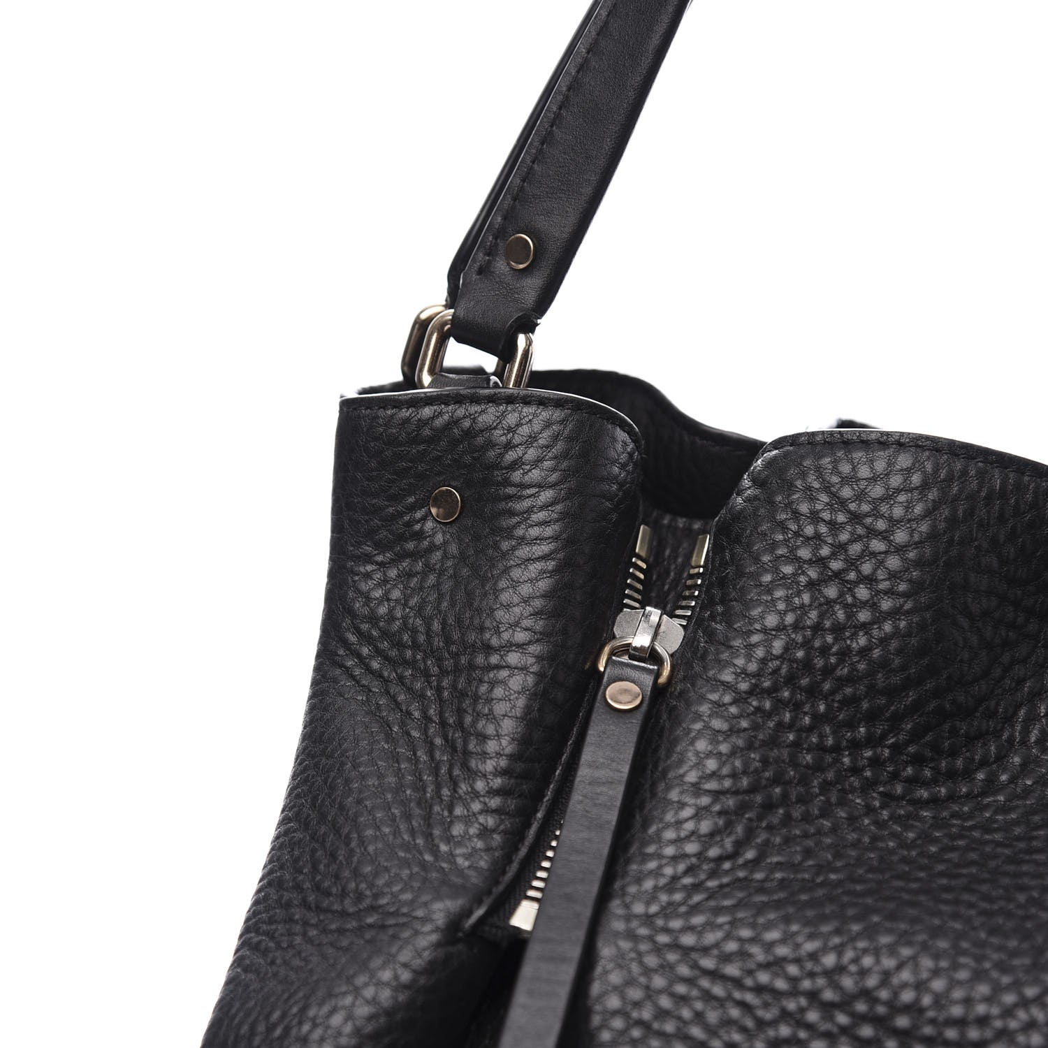 Burberry Grainy Calfskin House Check Medium Maidstone Black 10 of 10