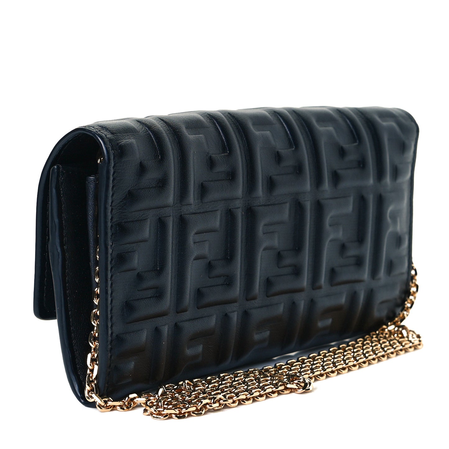 Nappa Matisse FF Embossed Continental Wallet On Chain Black