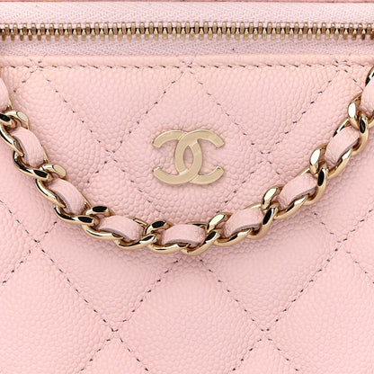 Chanel Caviar Quilted Small Vanity Case With Chain Light Pink 9 of 11