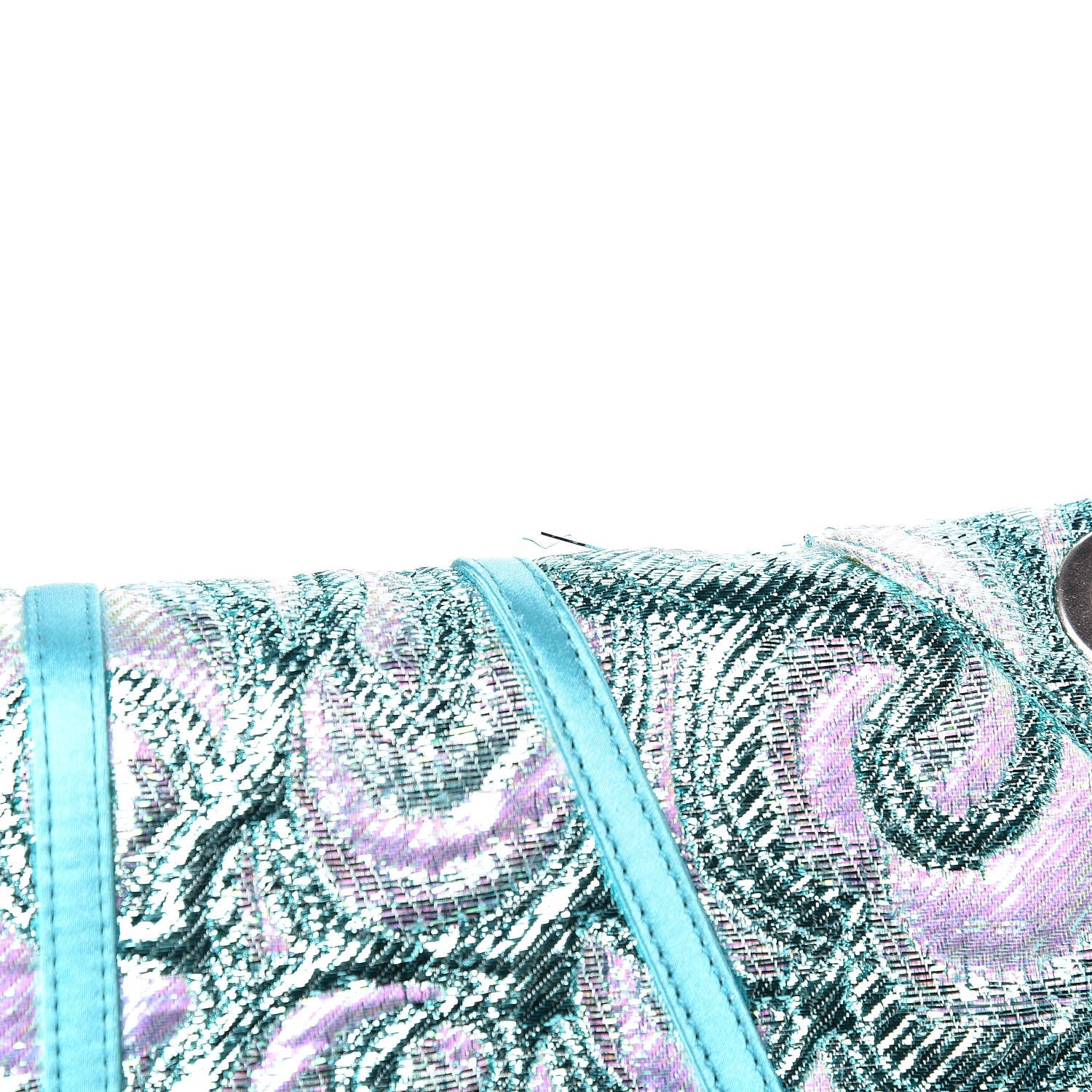 Miu Miu Tessuto Lurex Flap Clutch Turchese 14 of 15