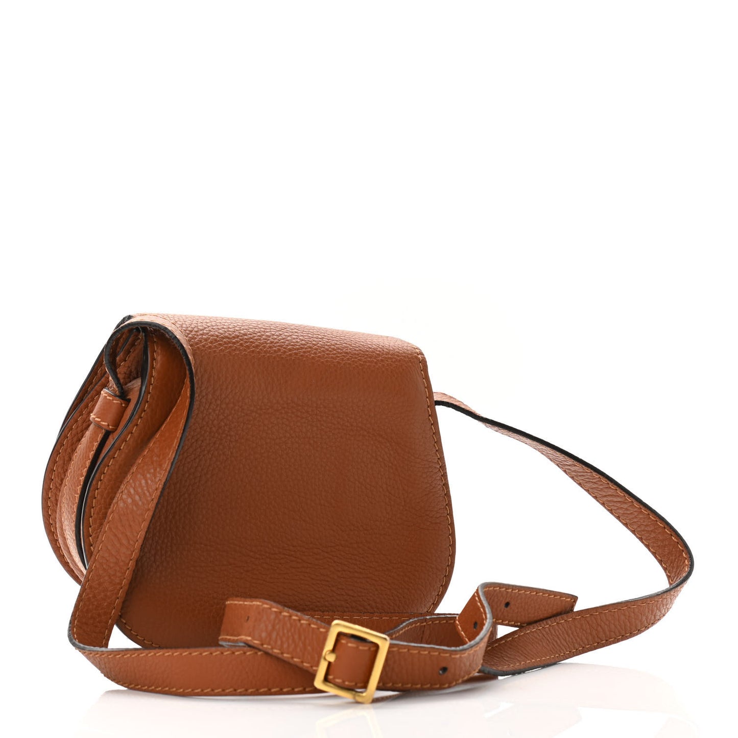 Calfskin Mini Marcie Round Crossbody Bag Tan