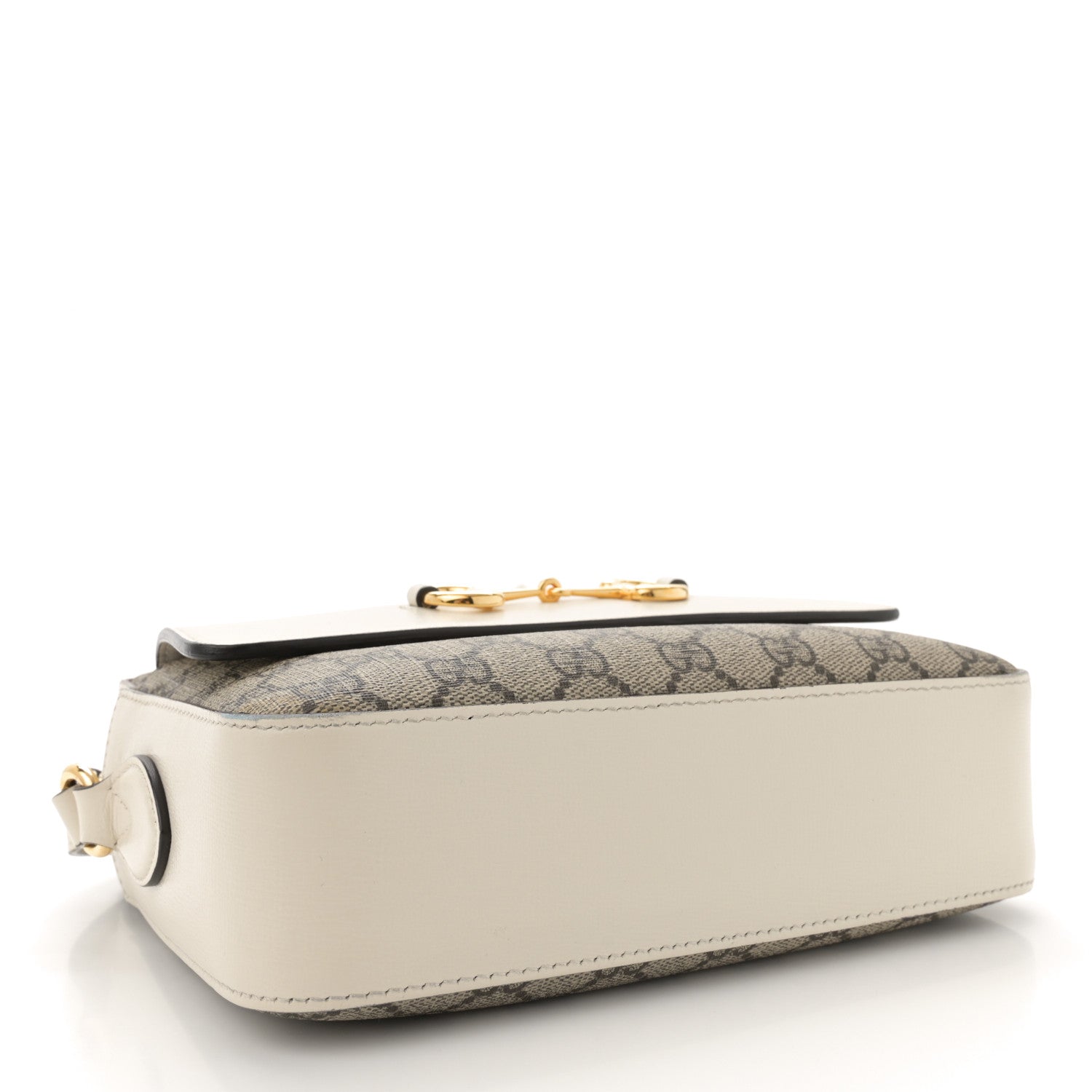 Gucci GG Supreme Monogram Small Horsebit 1955 Shoulder Bag Beige Mystic White 4 of 15