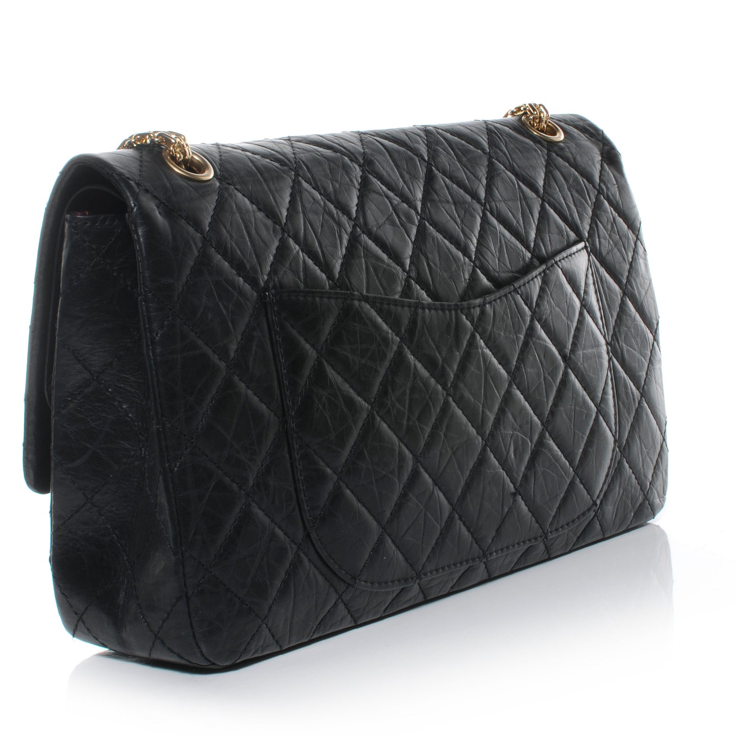 Aged Calfskin Quilted 50th Anniversary 2.55 Reissue 227 Flap Black