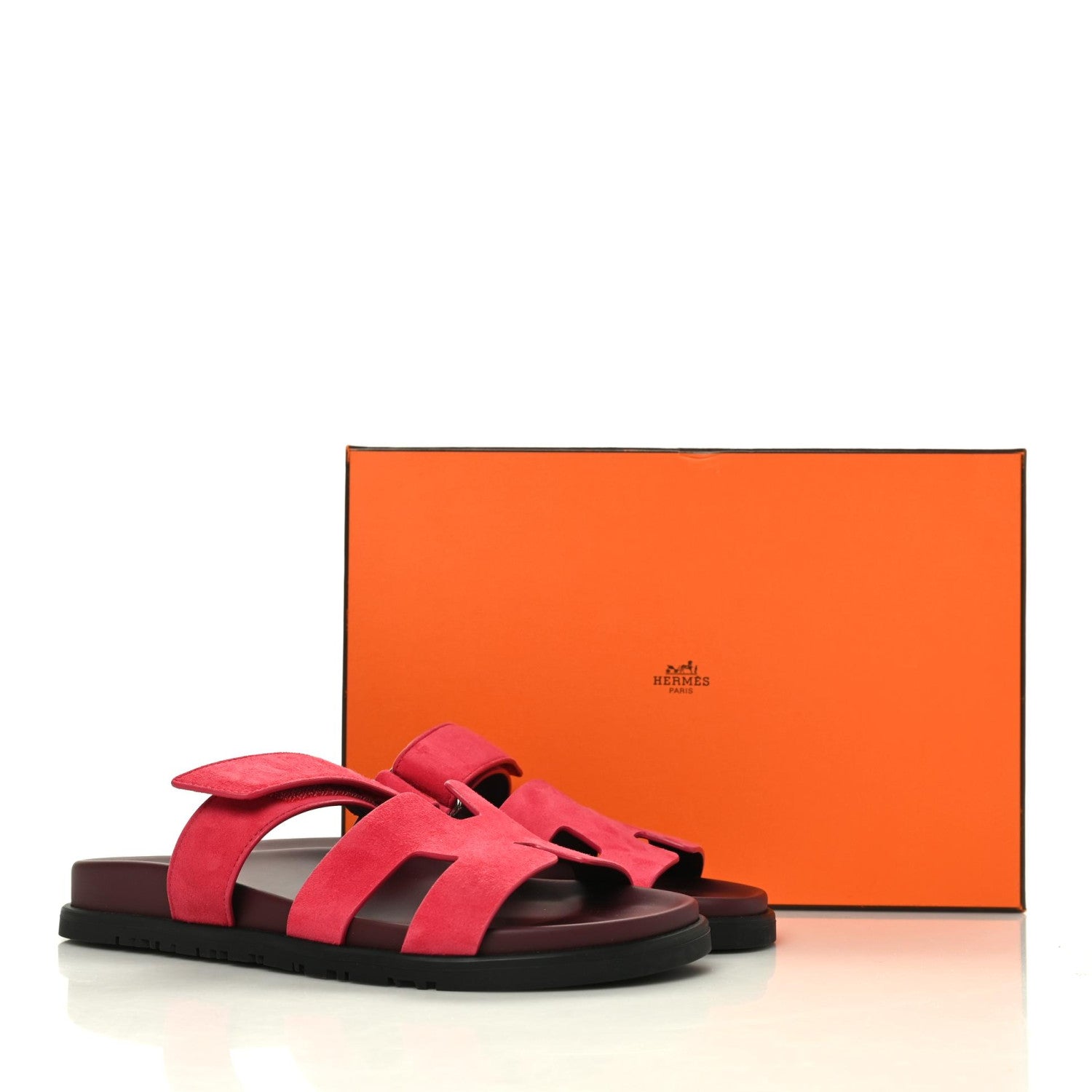 Hermes Suede Goatskin Womens Chypre Sandals 38 Rouge Marsala 9 of 9