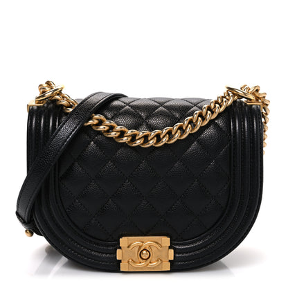 Chanel Caviar Quilted Small Boy Messenger Bag Black 1 of 10