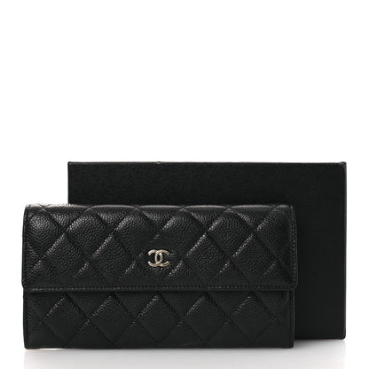Chanel Caviar Quilted Large Gusset Flap Wallet Black 10 of 10