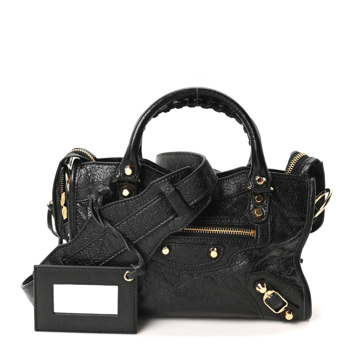 Agneau Classic Gold Hardware Mini City Black