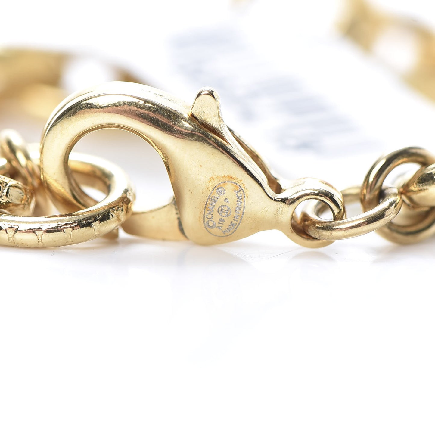 Crystal Chain Heart Bracelet Gold Pink