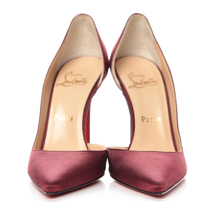 Christian Louboutin Satin Iriza 100 Pumps 36 Lie De Vin 2 of 8