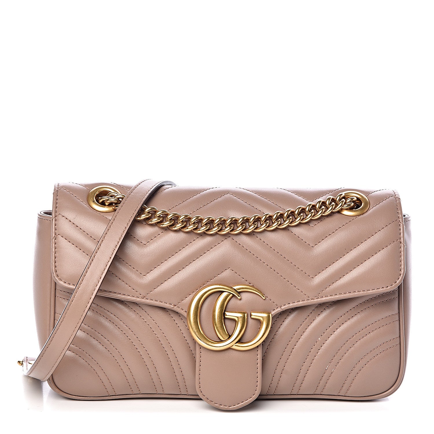 Gucci Calfskin Matelasse Small GG Marmont Shoulder Bag Porcelain Rose 1 of 14