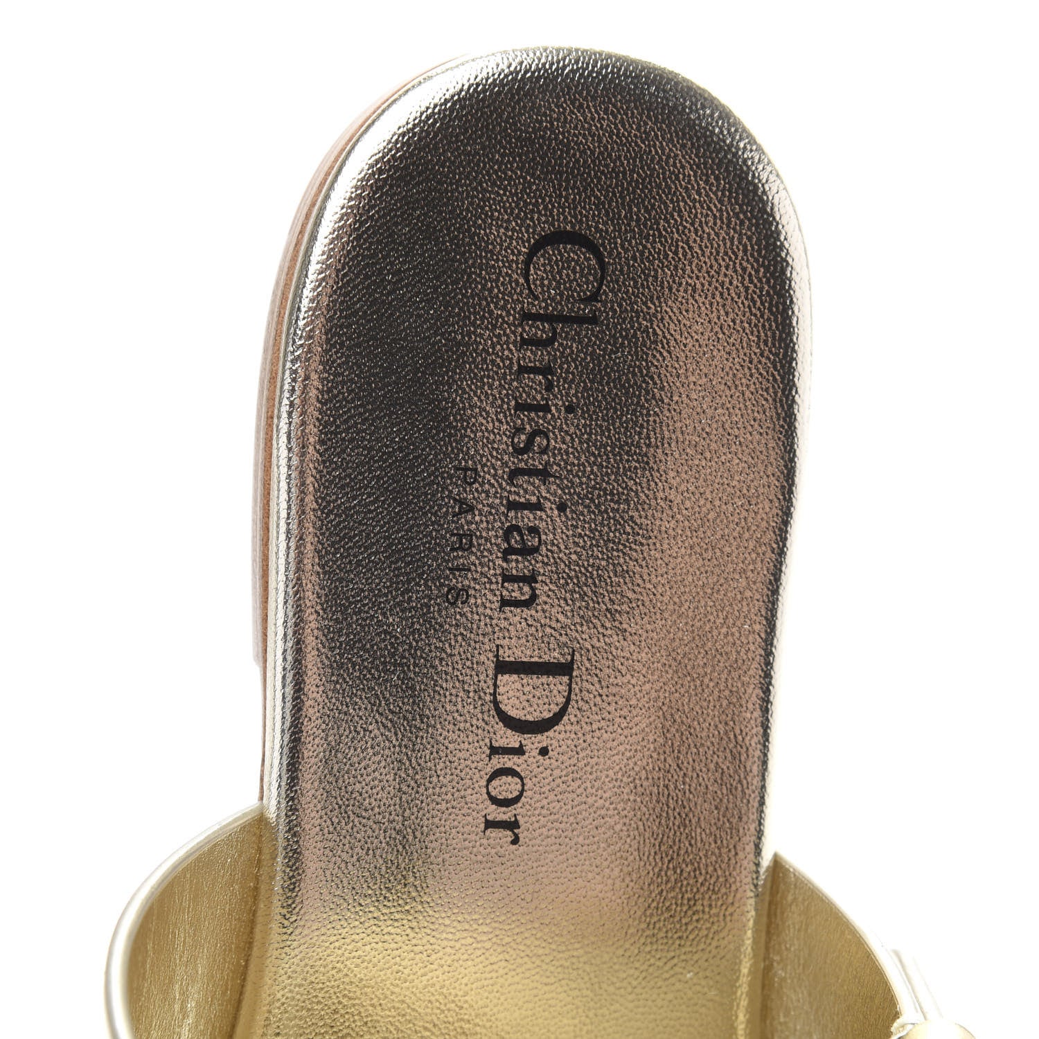 Christian Dior Laminated Calfskin D-Dior Sandal 38.5 Pale Gold 6 of 9