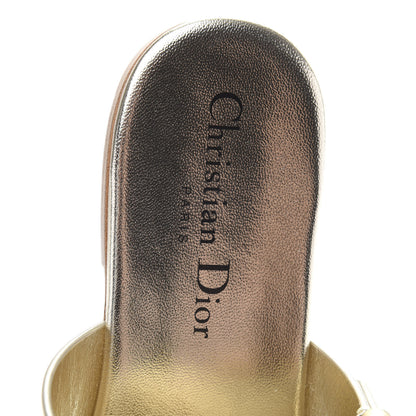 Christian Dior Laminated Calfskin D-Dior Sandal 38.5 Pale Gold 6 of 9