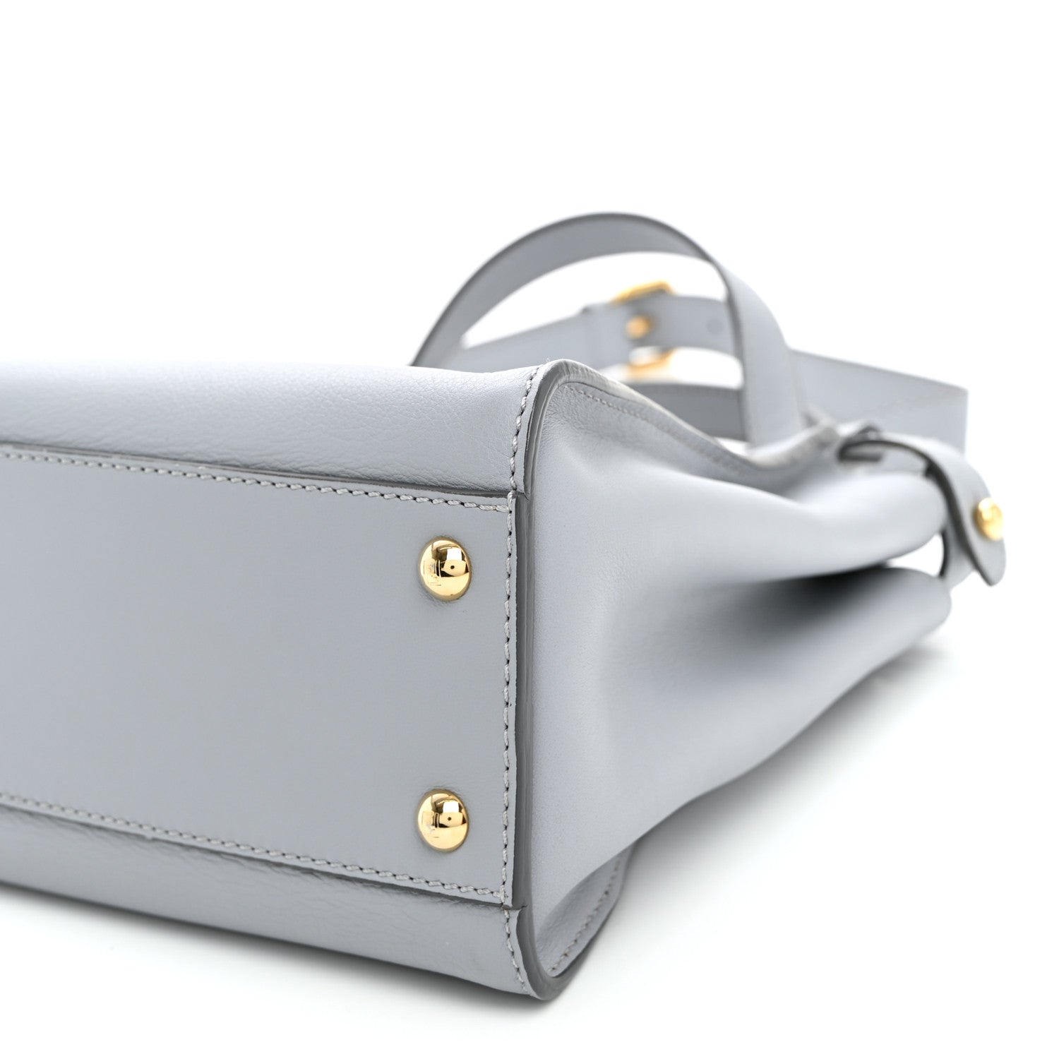 Fendi Vitello Seta Shiny Nappa Medium Peekaboo Iconic Satchel Ardesia Amido 9 of 10