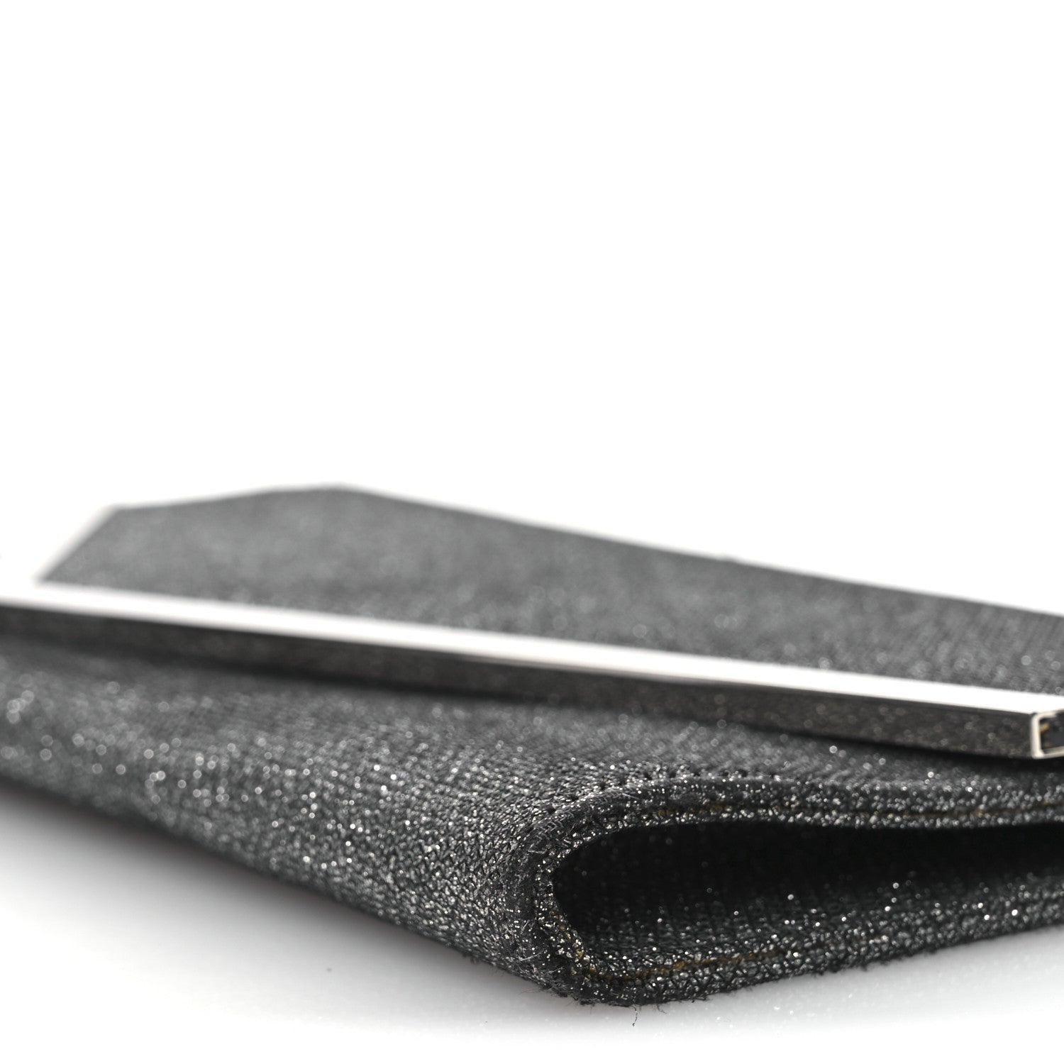 Jimmy Choo Glitter Fabric Erica Chain Clutch Anthracite 1740559