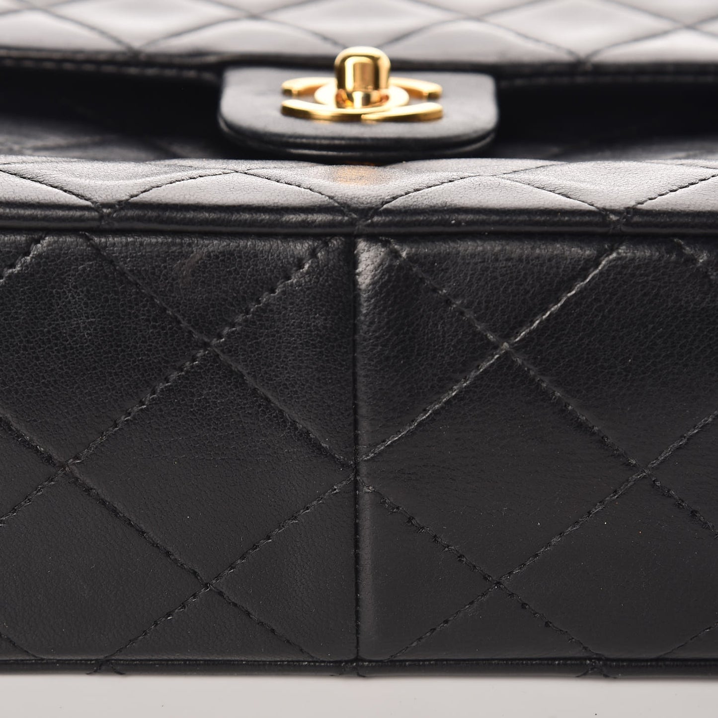 Lambskin Mini Square Flap Black