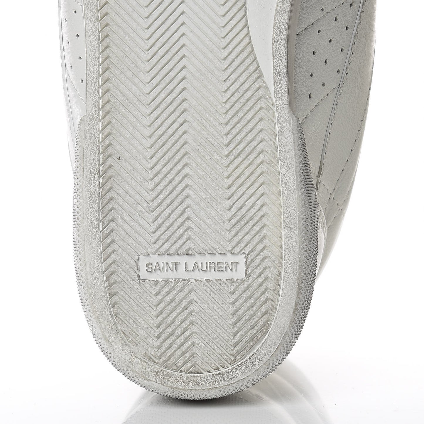 Calfskin Distressed Lenny Logo-Print High Top Sneakers 38 Blanc Optique
