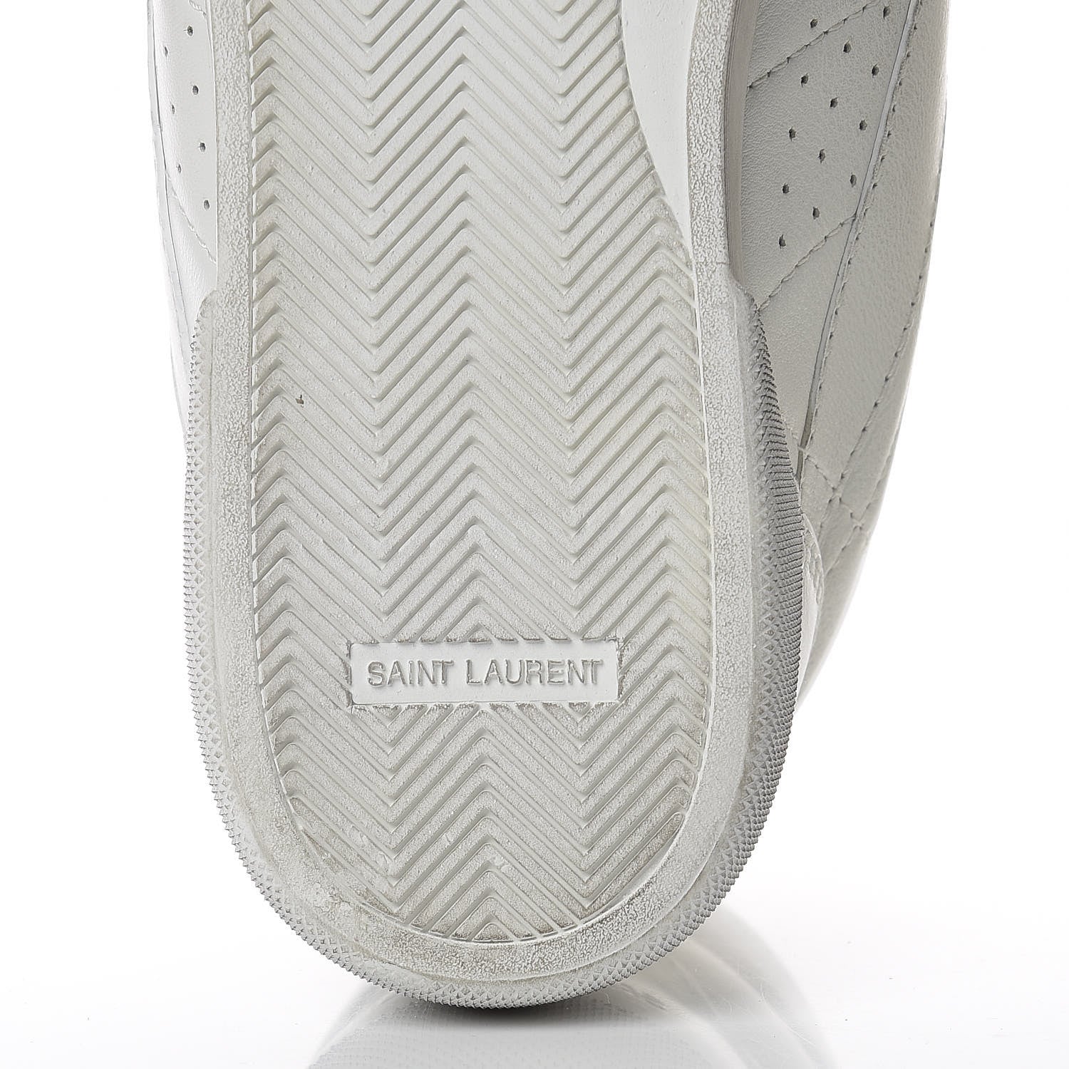 Saint Laurent Calfskin Distressed Lenny Logo-Print High Top Sneakers 38 Blanc Optique 8 of 14