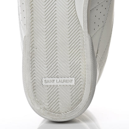 Saint Laurent Calfskin Distressed Lenny Logo-Print High Top Sneakers 38 Blanc Optique 8 of 14