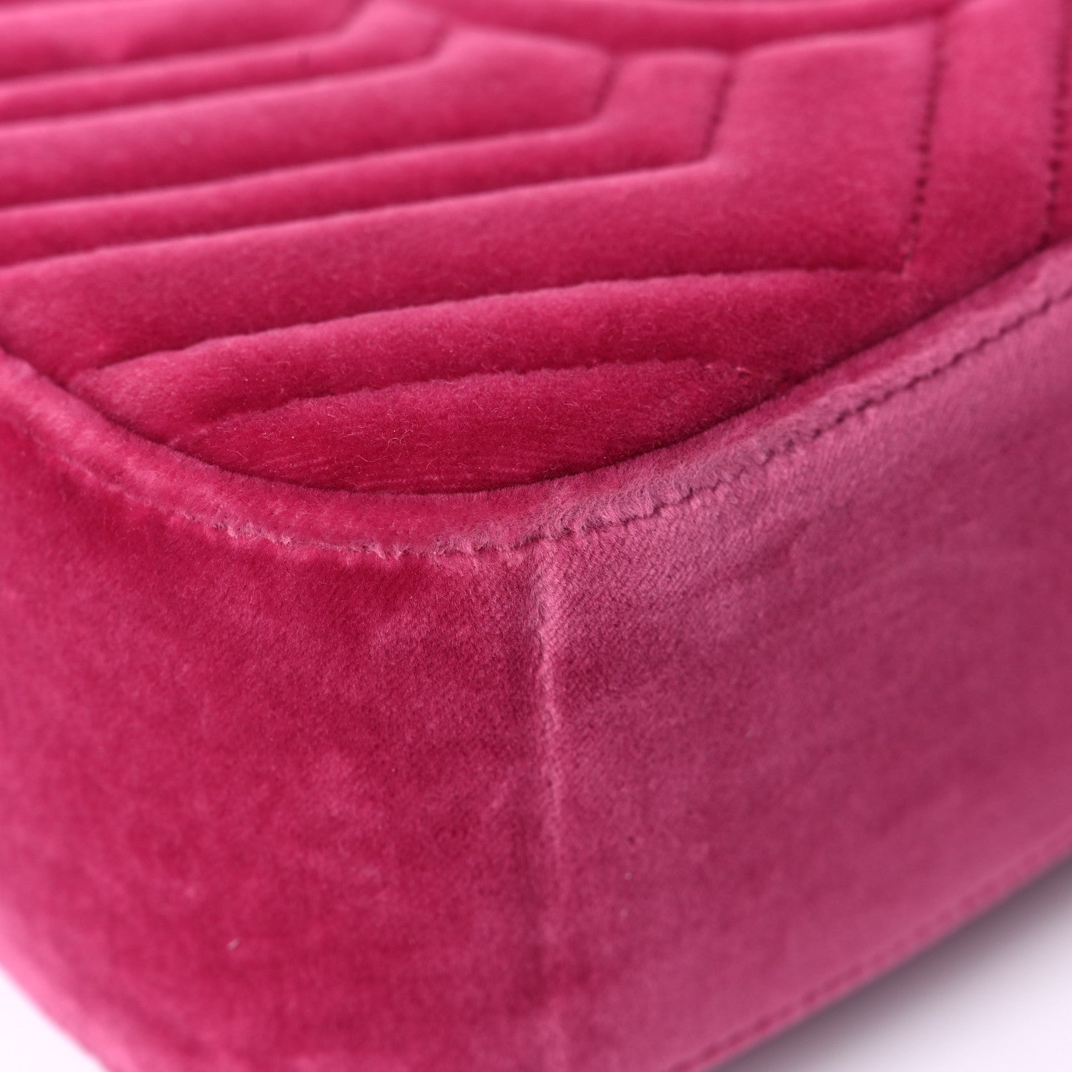 Gucci Velvet Matelasse Small GG Marmont Chain Shoulder Bag Light Raspberry Rose 10 of 11