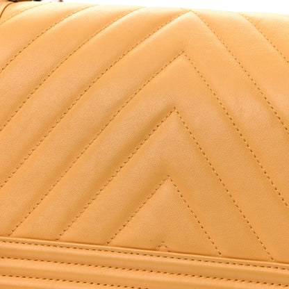 Chanel Calfskin Chevron Quilted Medium Boy Flap Yellow 13 of 15