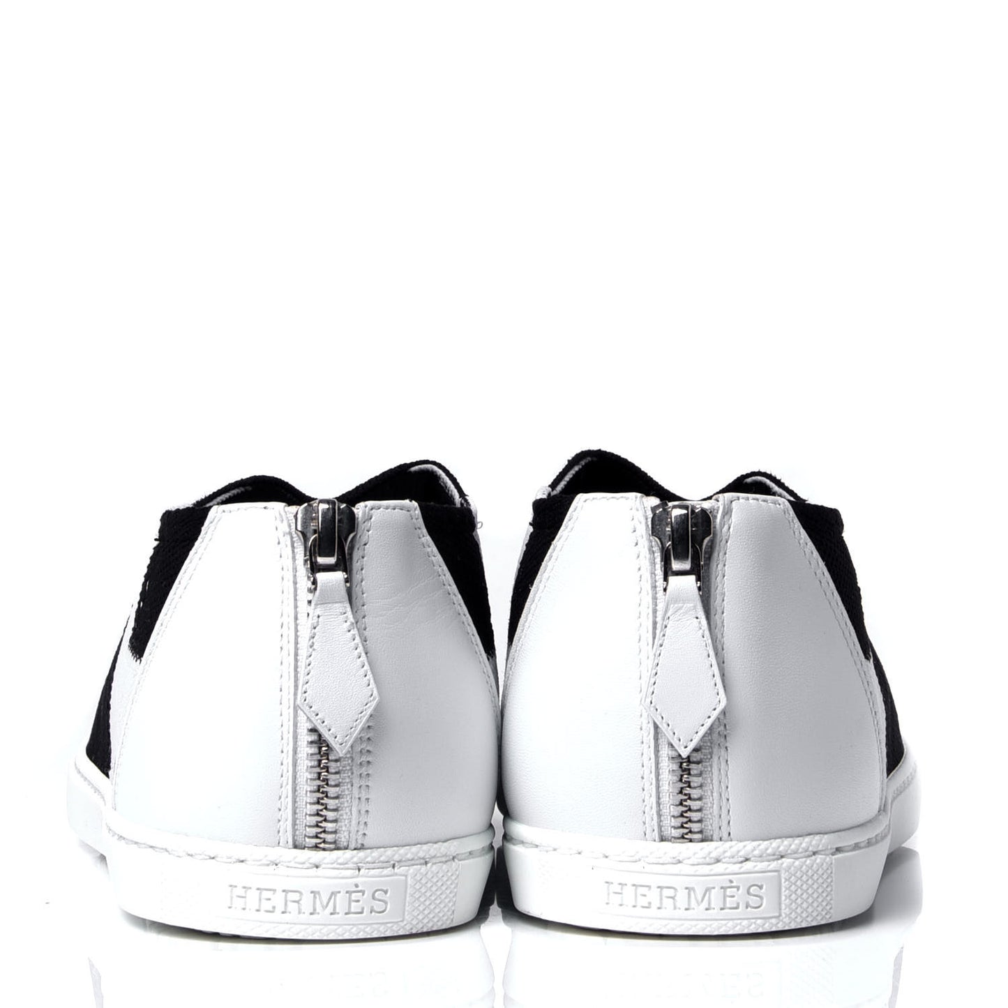 Mesh Calfskin Oxygene Sneakers 38 Black White