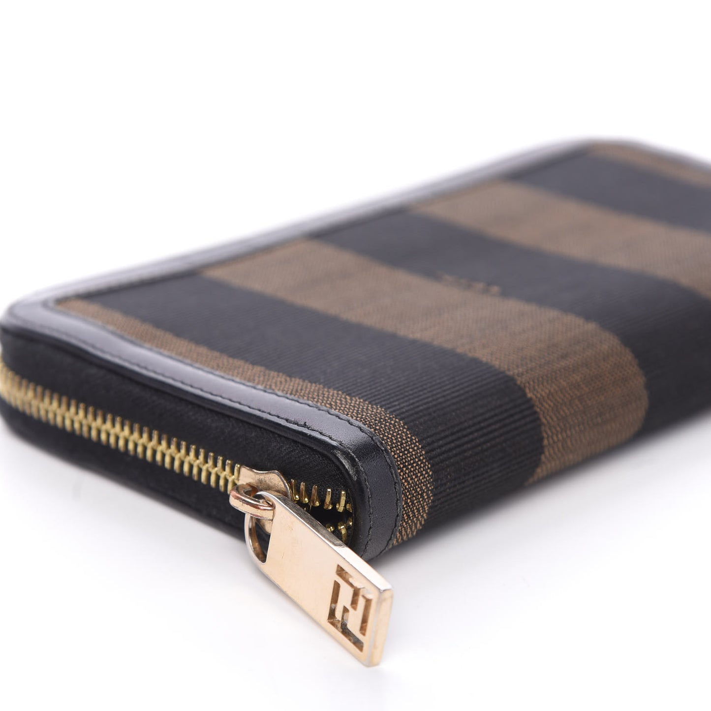 Pequin Cuoio Vegetale Zip Around Wallet Tobacco Black