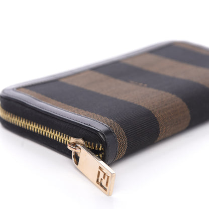 Fendi Pequin Cuoio Vegetale Zip Around Wallet Tobacco Black 7 of 10