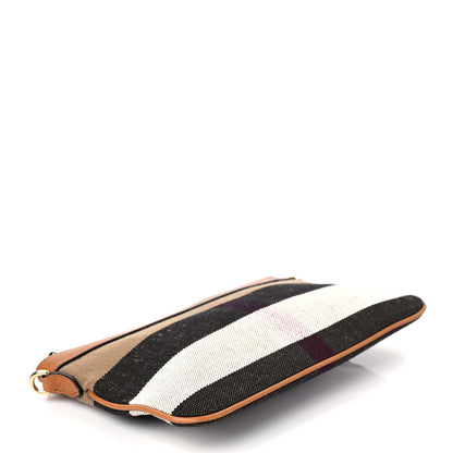Burberry Mega Check Peyton Crossbody Clutch Bag Saddle Brown 4 of 6