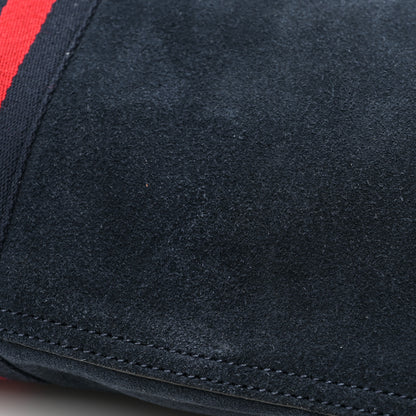 Gucci Suede Calfskin Large Rajah Chain Tote New Blue Romantic Cherry 12 of 13