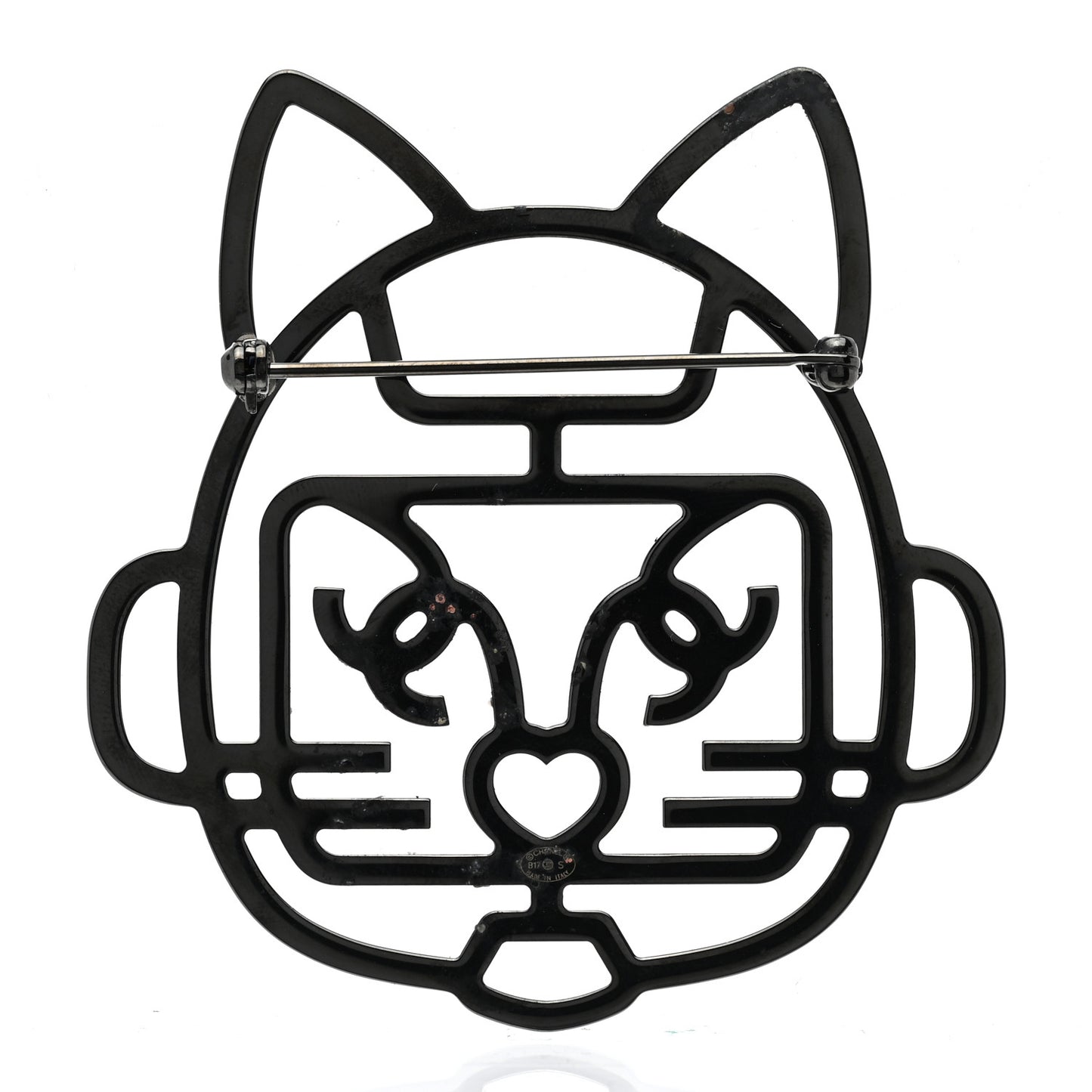 Strass Crystal Emoji Robot Cat Brooch Blue