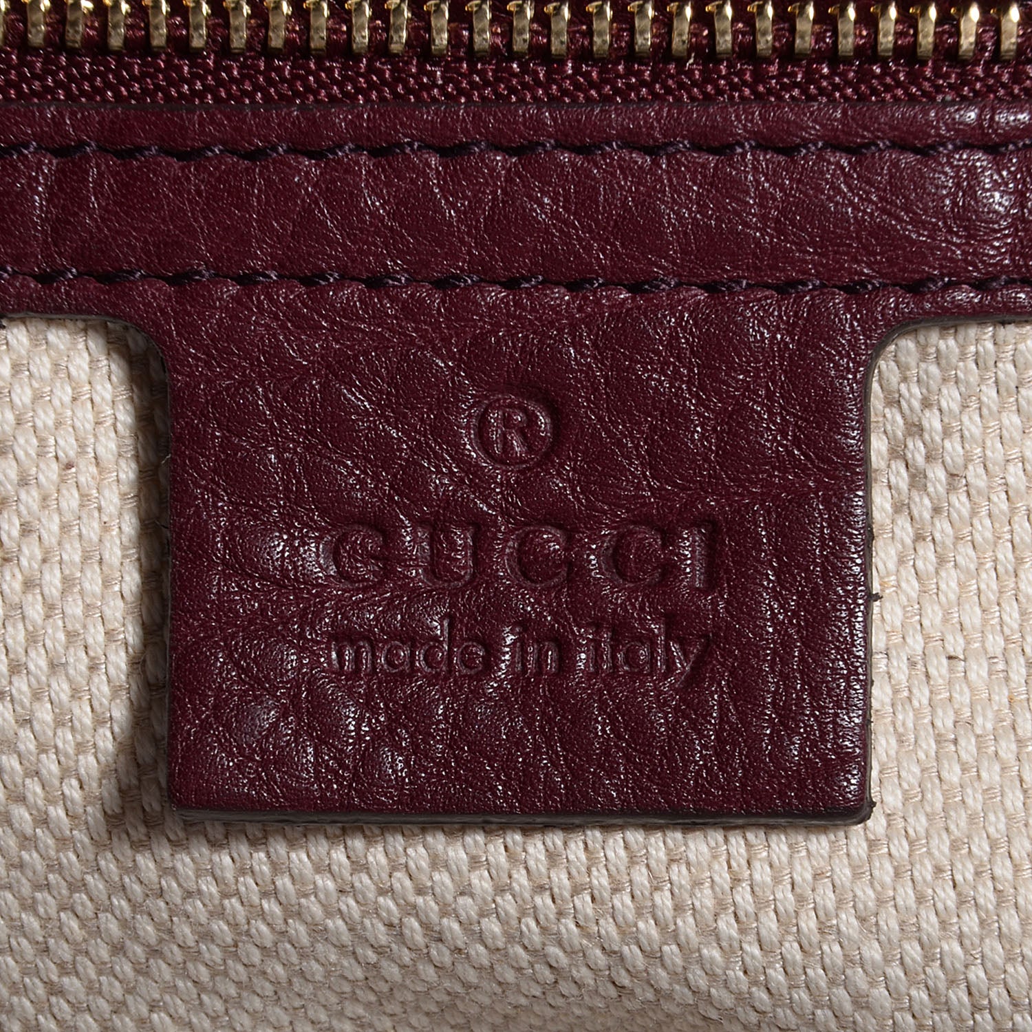 Gucci Pebbled Calfskin Large Soho Shoulder Bag Bordeaux 6 of 7