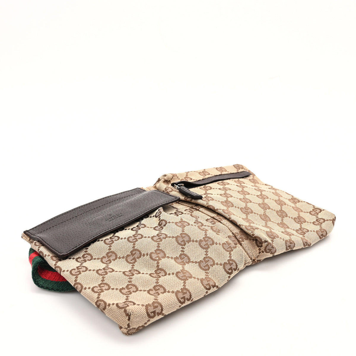 Monogram Web Belt Bag Dark Brown