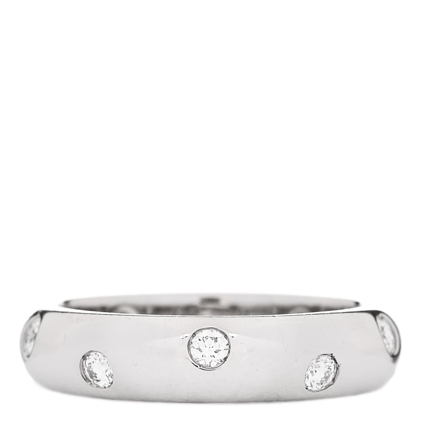 Tiffany Platinum Diamond 4mm Etoile Band Ring 46 3.75 1 of 5