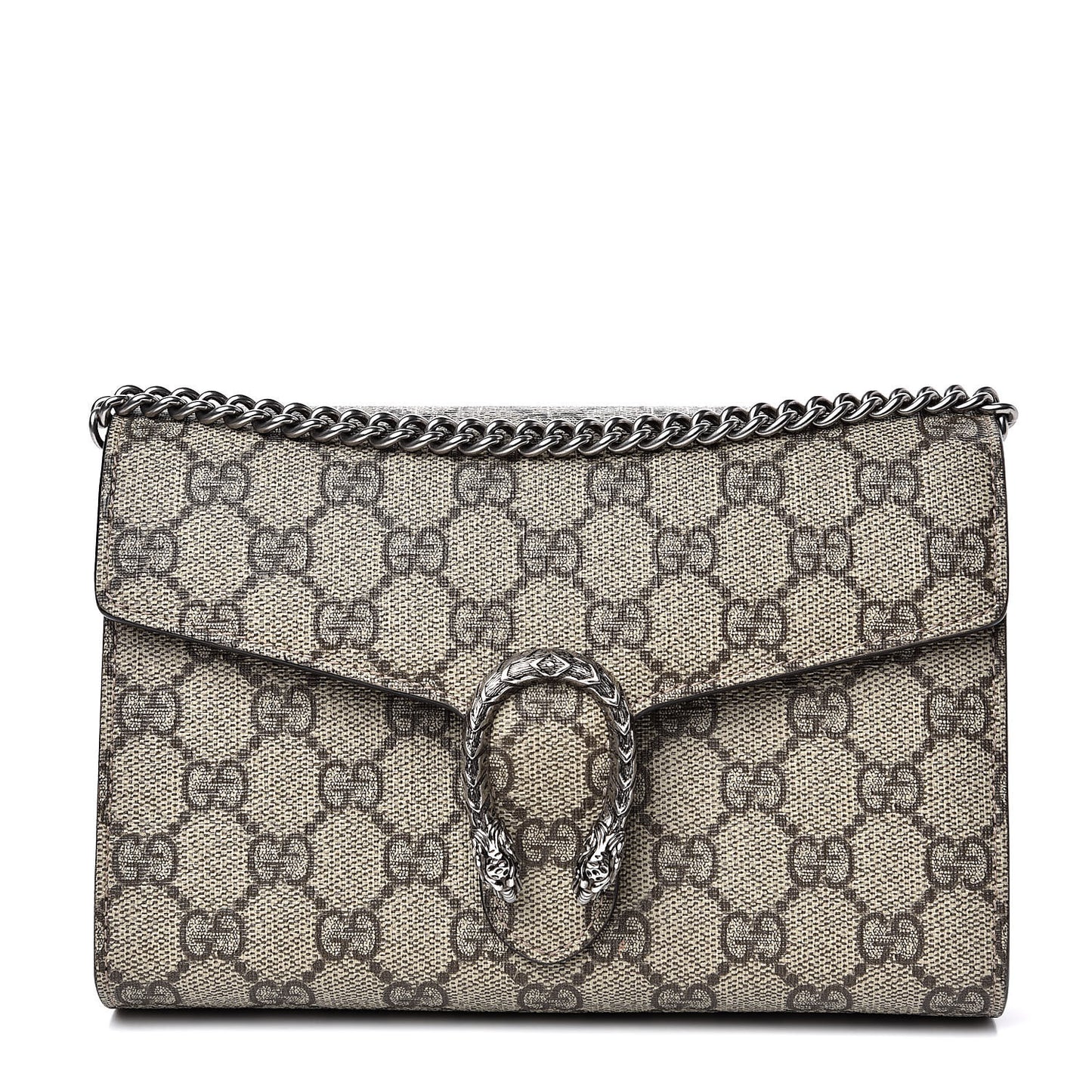 GG Supreme Monogram Mini Dionysus Chain Wallet Beige Taupe