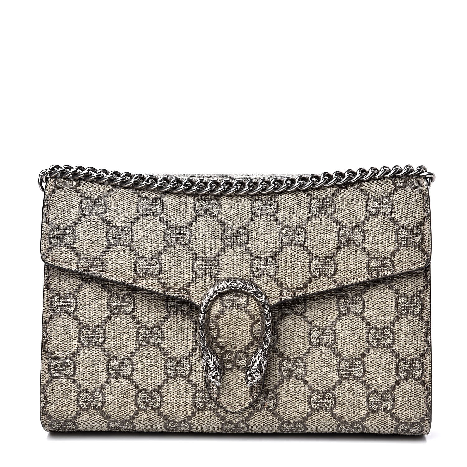 Gucci GG Supreme Monogram Mini Dionysus Chain Wallet Beige Taupe 1 of 13