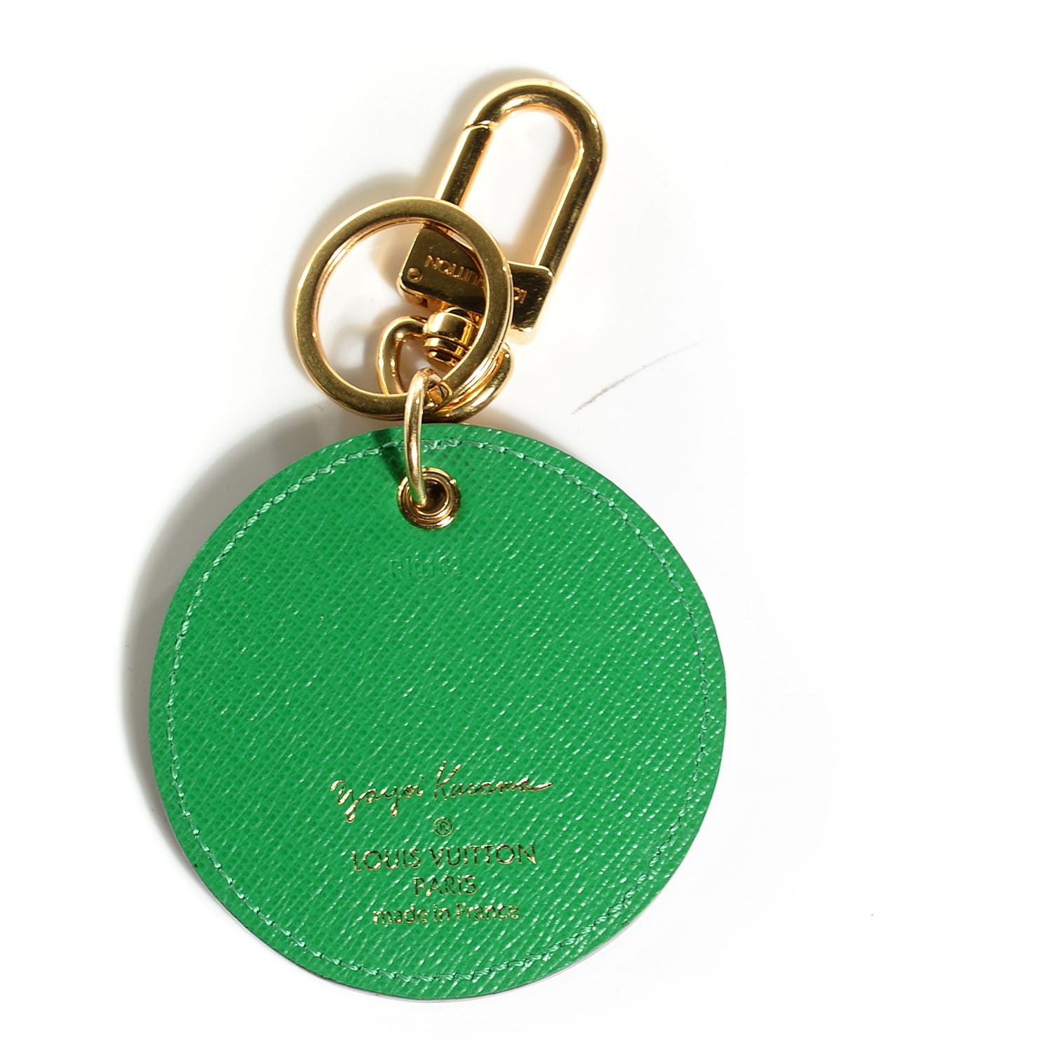 Louis Vuitton Monogram Kusama Pumpkin Dots Key Ring Green 3 of 7