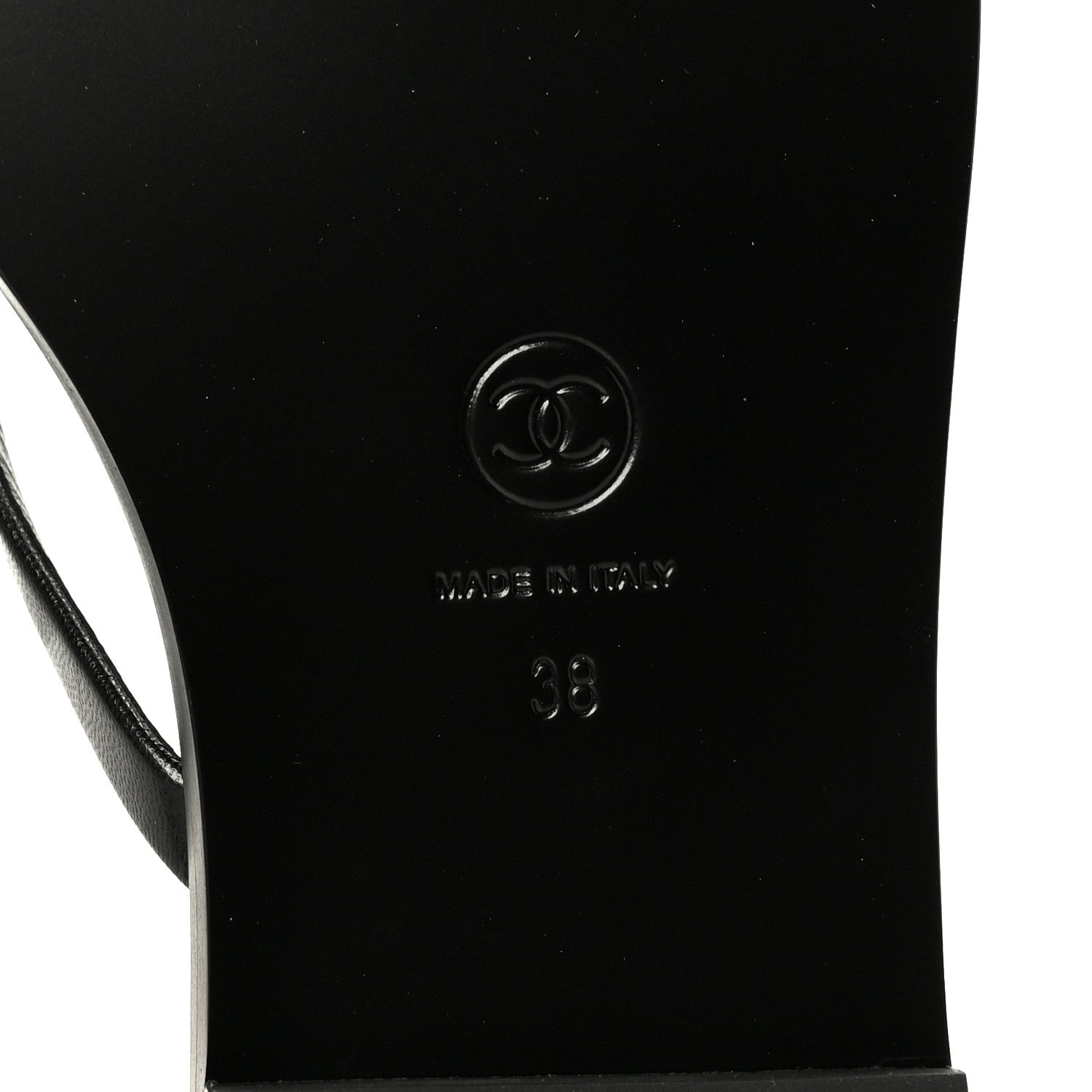 Chanel Lambskin CC Times Square Thong Sandals 38 Black 8 of 11