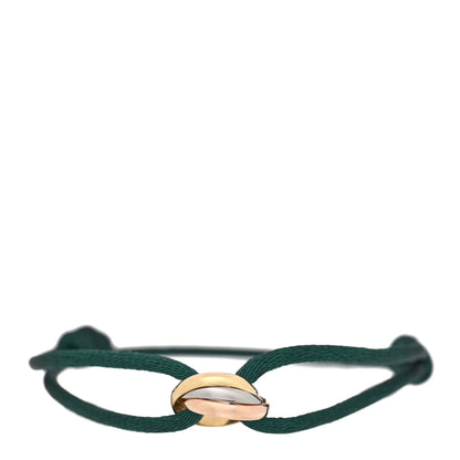 Cartier 18k Pink Yellow White Gold Trinity Adjustable Cord Bracelet Green 1 of 4