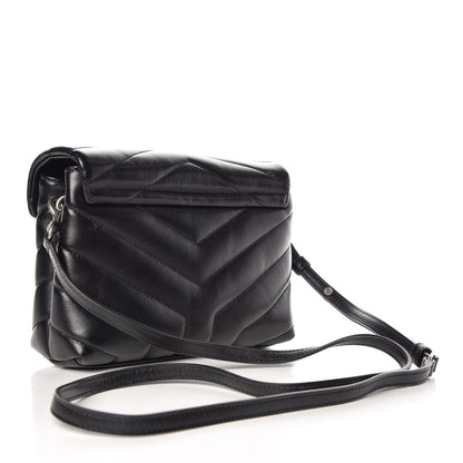Saint Laurent Calfskin Y Quilted Monogram Toy Loulou Crossbody Bag Black 3 of 9